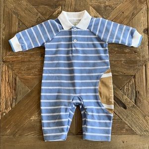 Florence Eiseman Blue Striped Longall w/ Football